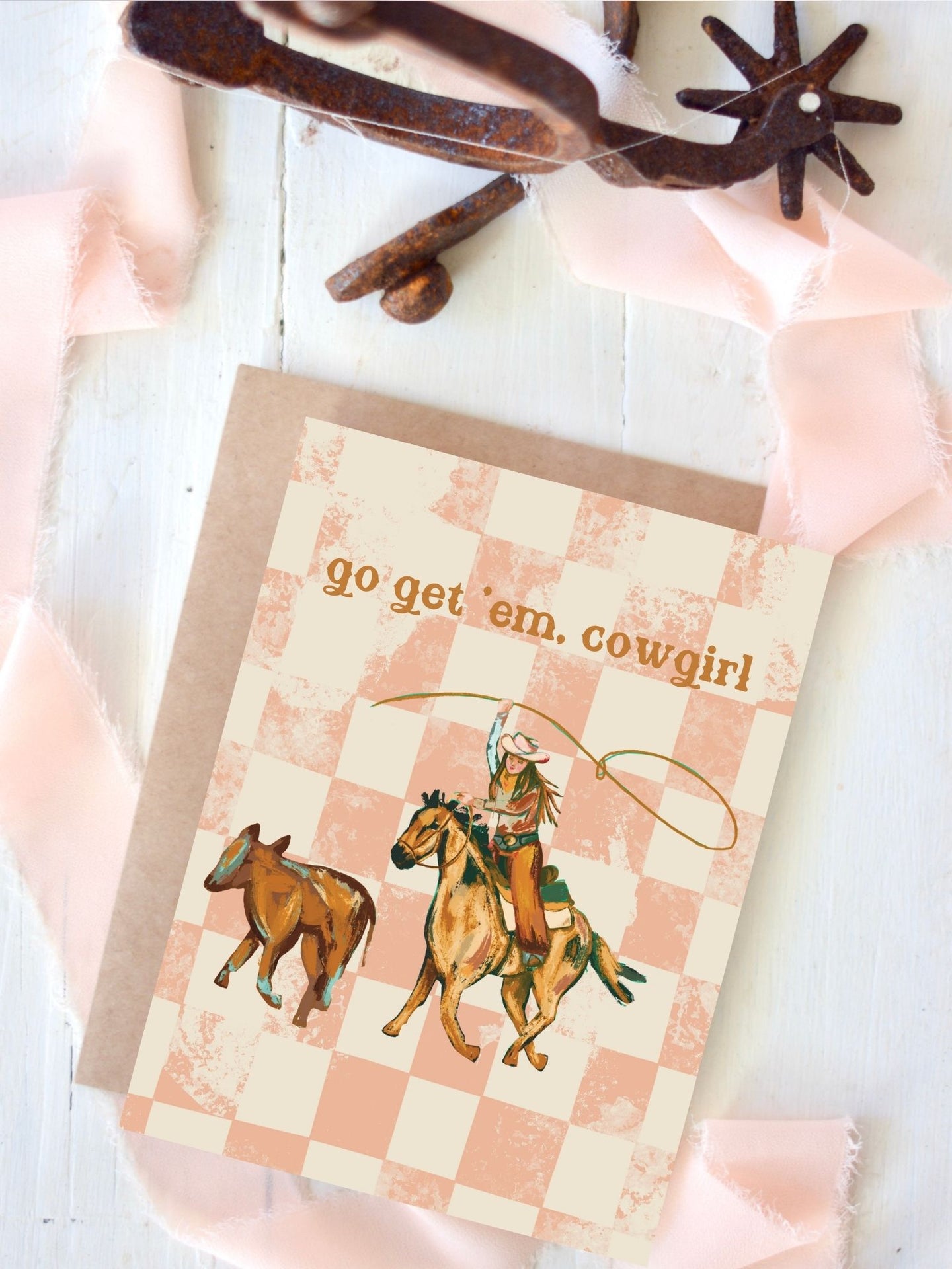 Go Get Em Cowgirl Birthday, Cowgirl Congrats Card